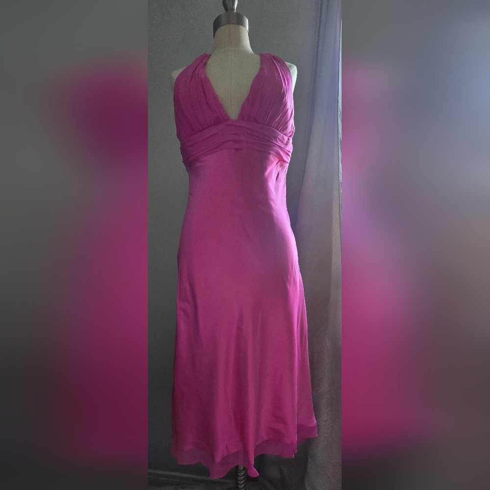 Cachê Silk Pink Halter Dress